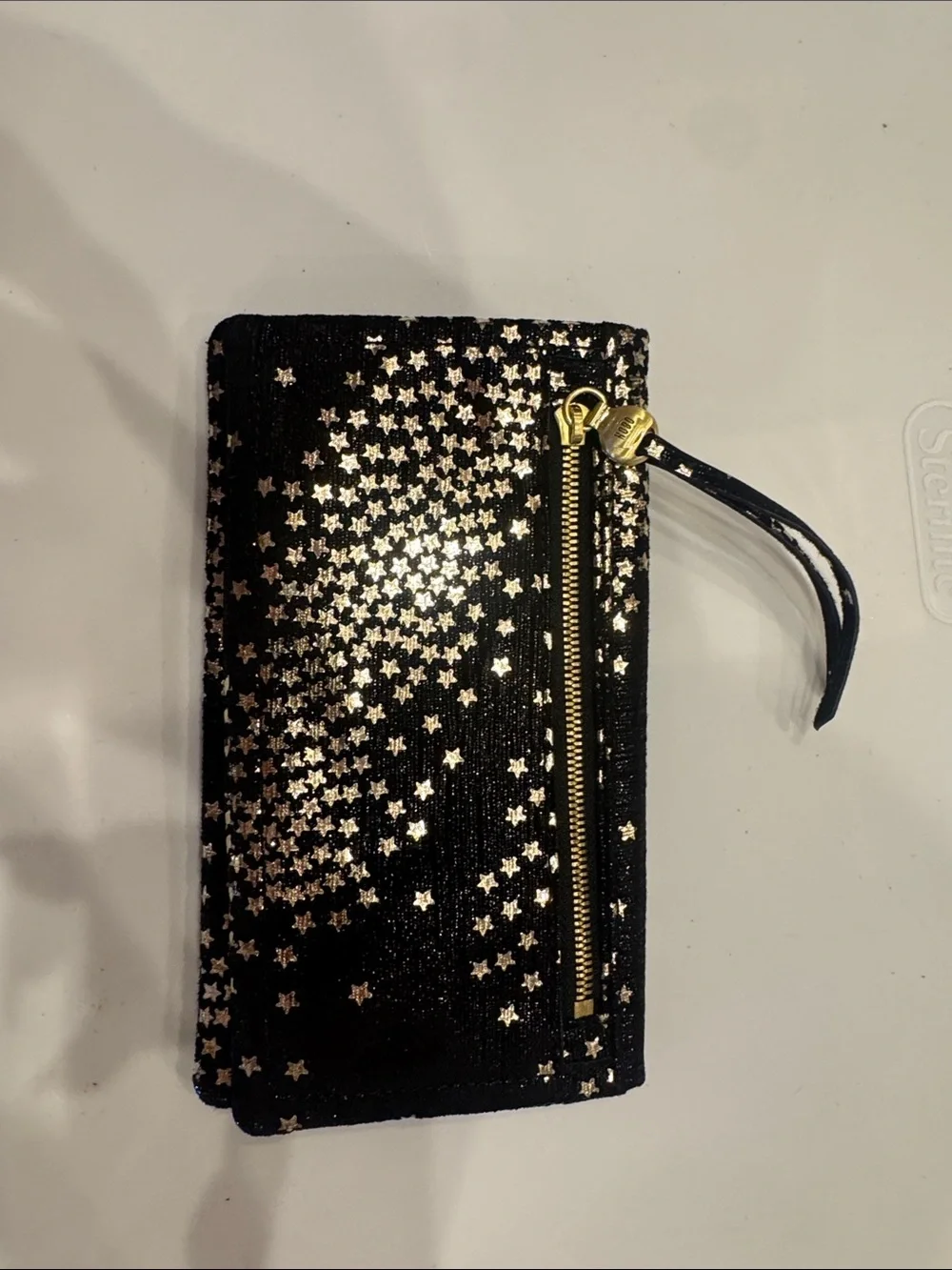 HOBO Black Wallet with Gold Star Embellishments